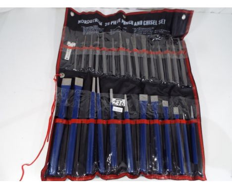 A Nordstrom 28 piece punch and chisel set, all unused. Estimate £15 - £25 - This lot MUST be paid for and collected, or deliv