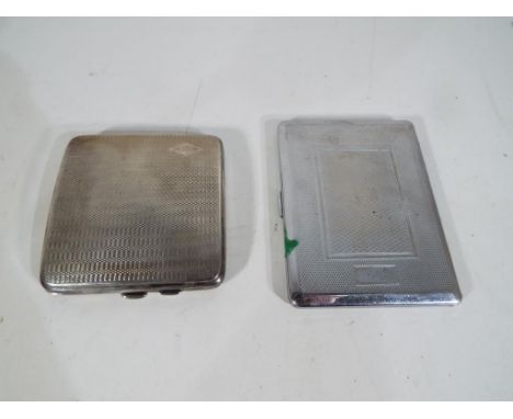 A George V silver hallmarked cigarette case with engine turned decoration Birmingham assay 1930 also included in the lot a wh