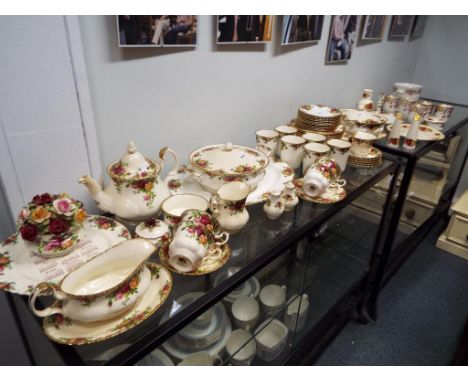 Fifty nine pieces of ceramic tea ware by Royal Albert decorated in the Old Country Roses pattern and a further thirteen piece