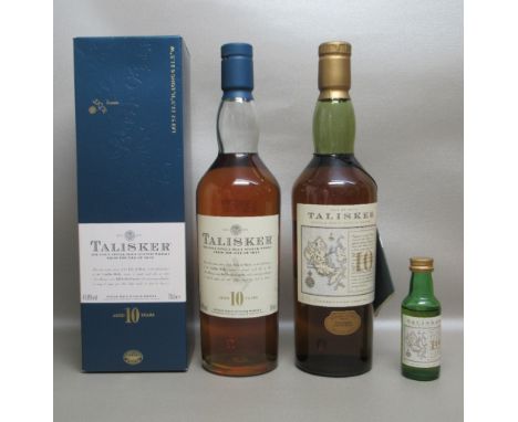 TALISKER 10 YEAR OLD SINGLE MALT SCOTCH WHISKY, 70cl, 45% vol., OLD PRESENTATION, BOXED, TALISKER 10 YEAR OLD, MAP LABEL, 70c