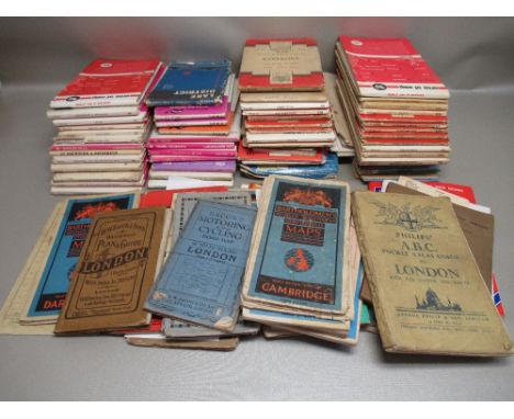 QUANTITY OF ORDNANCE SURVEY LINEN LINED AND OTHER MAPS, BARTHOLOMEW'S, BACON'S MOTORING AND CYCLING, WH SMITH & SONS PEGAMOID
