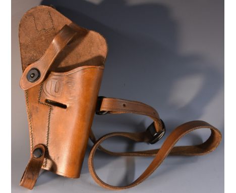 Movie Props - The Monuments Men - a prop, holster used by actor Bob Balaban as Preston Savitz, 25.5cm long