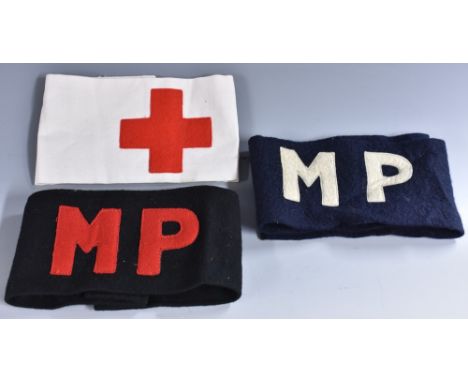 Movie Props - The Monuments Men - screen-used props,  US Army MP and MEDIC armbands, 18cm wide 
