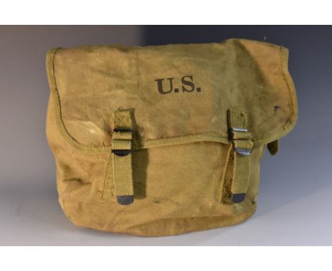 Movie Props - The Monuments Men - a screen-used prop, a US Army Musette bag, used by George Clooney as lead character Frank S