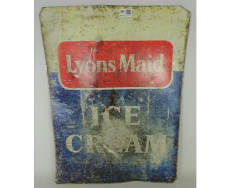 Lyons Maid Ice Cream enamel sign 61cm x 46cm    Condition Report   Click here for further images, condition, auction times & 