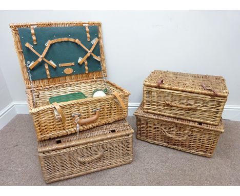 Wicker picnic hamper and three other wicker baskets (4)   Condition Report   Click here for further images, condition, auctio