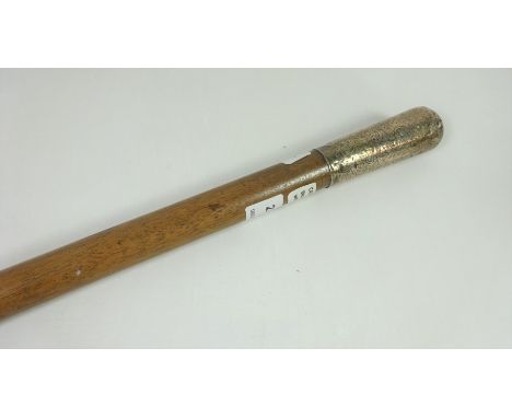 Walking/ swagger stick with hallmarked silver top    Condition Report   Click here for further images, condition, auction tim