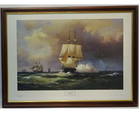 'Square Riggers', colour print after Wilhelm Melby (Dutch 1824-1882) pub. Stephen Selby Pictures 63cm x 89cm Condition Report