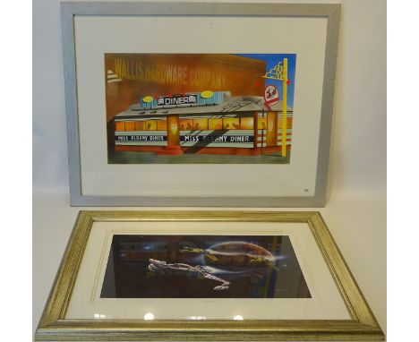 'Miss Albany Diner', hand finished screenprint after Howard Griffin signed and dated 2001 in pencil 27cm x 46cm and 'Attack',