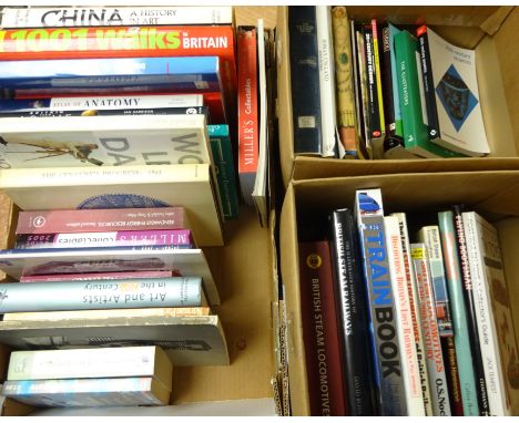 Books - Art, Design, Photography, Train books and other reference books in three boxes    Condition Report   Click here for f
