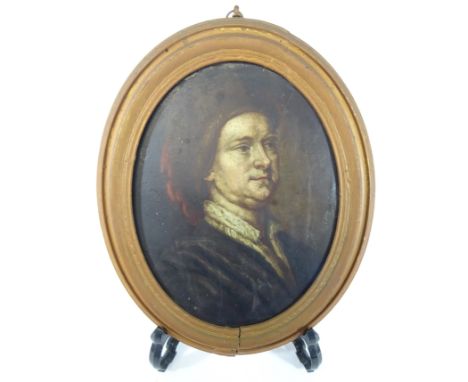18th/ early 19th Century small portrait of a Continental gentleman, oil on copper panel 14.5cm x 19cm    Condition Report   C