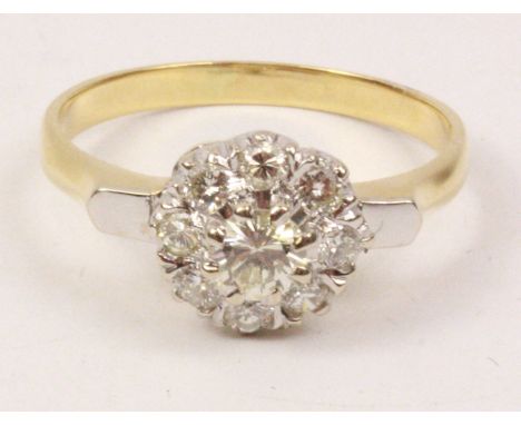 Brilliant cut diamond cluster ring tested to 18ct ring size S-T Condition Report Click here for further images, condition, au