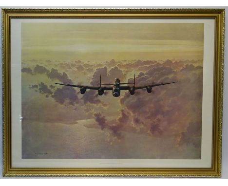 'Outbound Lancaster Crossing the East Coast', colour print after Gerald Coulson 62cm x 84cm and 'Meteoric Victory', colour pr