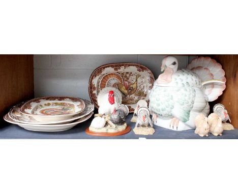 Royal Doulton "The Turkey", commissioned by Bernard Matthews, special edition 1512; together with an Italian pottery Turkey t