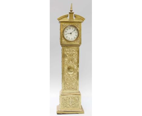 A Brass Miniature Grandfather Clock