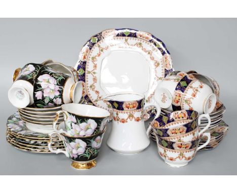 A Royal Albert Part Tea Service, provincial flowers pattern, comprising six tea cups, saucers, and side plates; together with