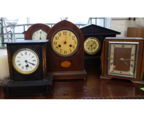 A VICTORIAN SLATE CASED MANTEL CLOCK and others similar 