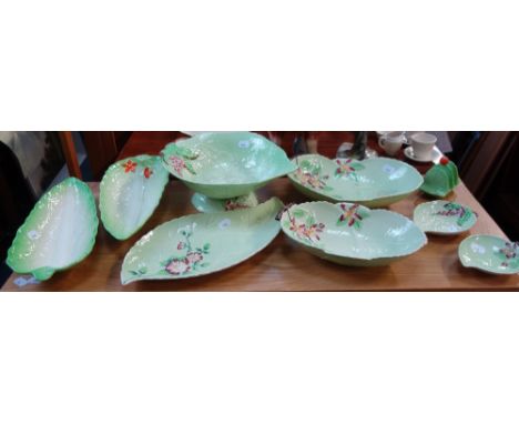 A COLLECTION OF CARLTONWARE AUSTRALIAN DESIGN LEAF DISHES and two similar Beswick dishes