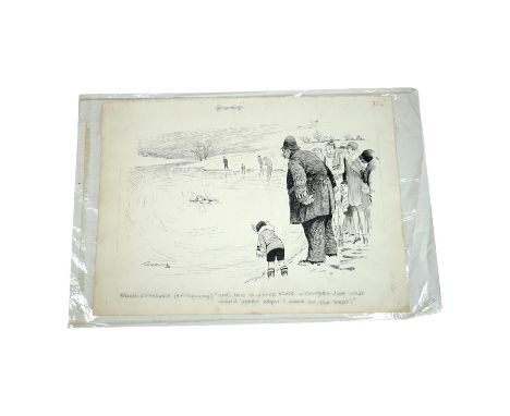 William Leigh Ridgewell (1881-1937), pen and ink, Rural Constable cartoon, signed, 28 x 38cm, unframed. Condition - fair to g