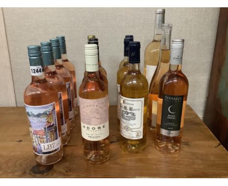 Fourteen bottles of assorted Rose and White Wine to include Chapel Down 2022, LB7 2022, and Monbazillac 2015. (Surplus stock 