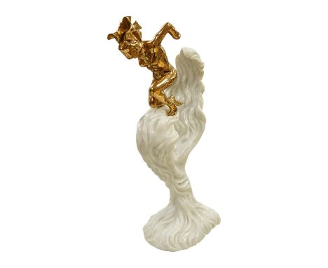 Anna Chromy, marble and bronze sculpture of a woman on a wave, limited edition 2/1063cm high. Condition - good