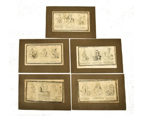 John Blundell (engrav.) after Bernard Picart (delin.) - a set of five mid 18th century engravings inspired by myths. Sold by 