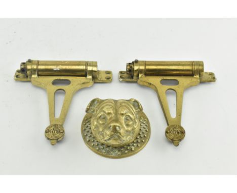 W. Newman &amp; Sons Ltd, Birmingham - a pair of early 20th century brass door-springs mechanisms. Each stamped to front. Tog