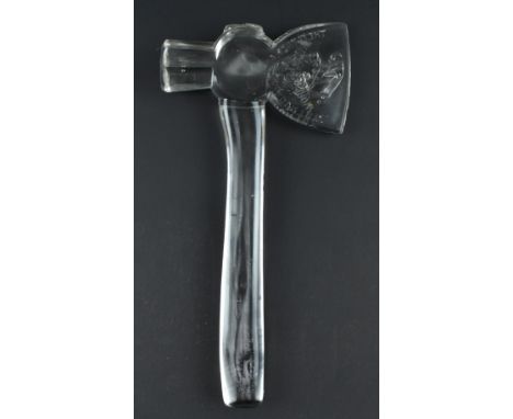 A late 19th century American 1893 glass axe commemorating the World Fair. The pressed glass axe featuring profile of Washingt