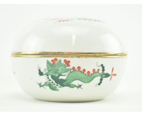 Meissen - a 19th century porcelain lidded pot in the Chinese taste. The lidded pot of circular form, featuring twin Fenghuang