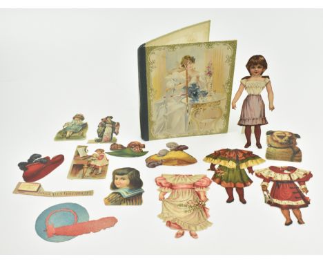 Raphael Tuck &amp; Sons - a late 19th century Victorian paper cut out doll. The girl complete with three dresses, four hats a