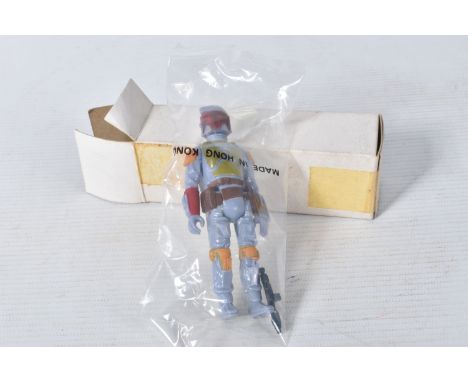 A SEALED BOBA FETT FIGURE, 1979, signed to the leg CPG, figure in perfect condition with gun present, inside a sealed plastic