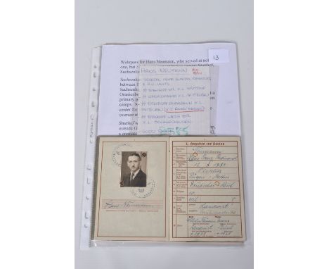 HANS NEUMANN, DOB 12/08/1889, includes several home guard, reserve HQ units, SS Totenkopf BTL K.L. Stutthof, SS Watch command