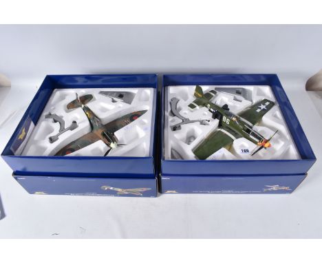 TWO BOXED CORGI CLASSICS THE AVIATION ARCHIVE WWII EUROPE AND AFRICA FIGHTER AIRCRAFT MODELS, both 1:32 scale, Supermarine Sp