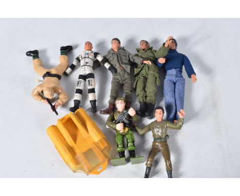 A QUANTITY OF LOOSE VINTAGE ACTION FIGURES, Mattel Major Matt Mason figure, missing helmet and right hand, Mego Starsky figur