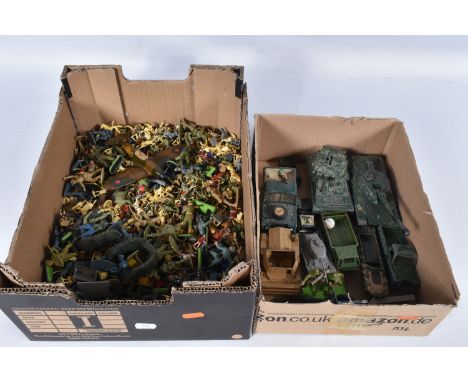 A QUANTITY OF UNBOXED AND ASSORTED PLASTIC SOLDIER FIGURES, assorted figures by Britains Detail, Airfix, Matchbox and Lone St