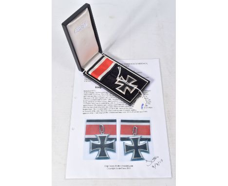 A NICE ORIGINAL KNIGHTS CROSS OF THE IRON CROSS, IT IS believed the parts were made during WW2 but then assembled in the late