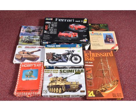 A QUANTITY OF BOXED UNBUILT AND PART BUILT CONSTRUCTION KITS, to include Artesania Latina Humbrol 1:50 scale 1848 French Scho