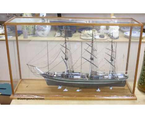   A model of a clipper ship in glazed case(some faults)