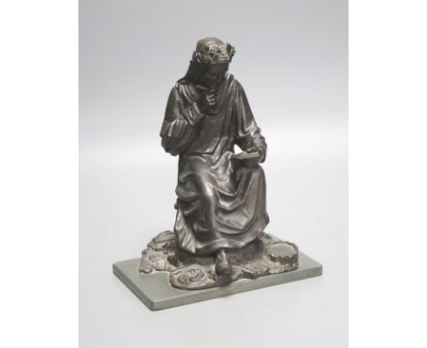   A bronze study of Dante, after A.Carrier, height 23cm