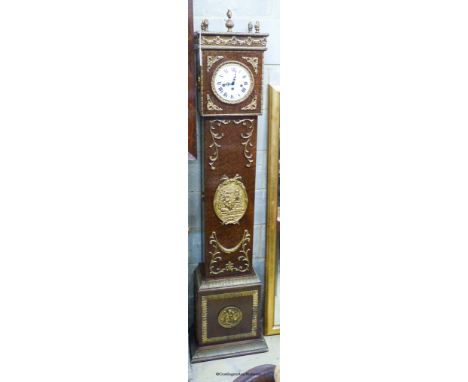   A reproduction gilt metal mounted longcase clock, height 184cm