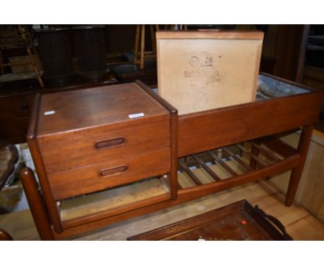 A vintage model 36 entry chest with planter, by Arne Wahl Iverson, stamped on underside of bottom drawer, made in denmark , n