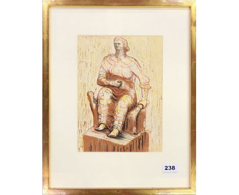 A gilt framed Henry Moore lithograph, frame size 36 x 45cm.