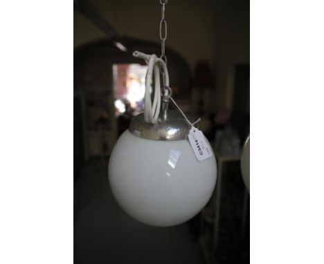 Opaline Glass Pendant light which is 8 inches in diameter. (10)  See photos