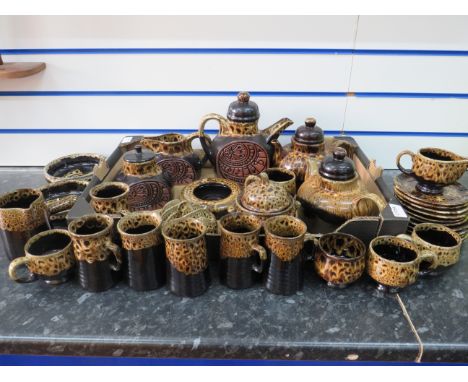 Great Selection of Retro Cornish Pottery by Fosters all in excellent condition approx 34 pieces, Jugs, bowls, mugs, saucers e