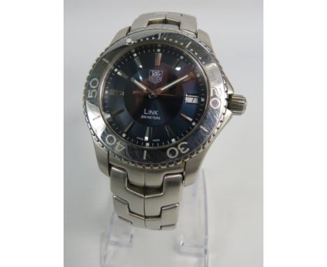 Gents Tag Heuer Link blue face quartz watch model no WJ1112-0 , in running order with box and original guarentee.