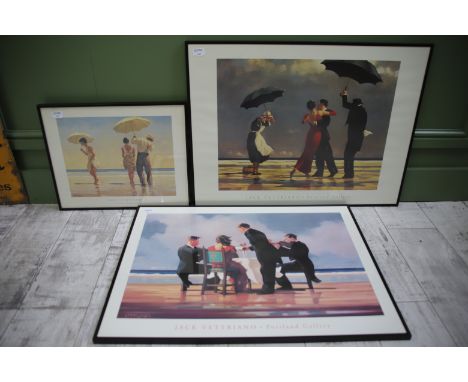 Three Framed and mounted Prints by Jack Vettriano.  Largest frame is 24 x 32 inches.  No postage available for this item. Cou