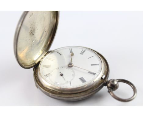 925 Silver Ful Hunter Fusee Pocket Watch Movement - Key-Wind SPARES &amp; REPAIRS In Vintage Condition Signs Of Use &amp; Wea