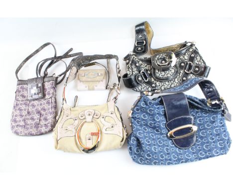 Guess Y2K Vintage Denim Leather Purse Cream Pink In previously owned condition Signs of age &amp; wear Please see photographs
