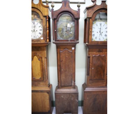 Long Cased Clock, Brigg Maker which measures approx 86 inches,  Non runner for spares or repairs, see photos.