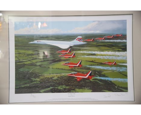 Framed and mounted under glass,  Jubilee Flight, by Stephen Brown. Ltd edition of 69/400. Frame size 27 x 34 inches.  Bears S